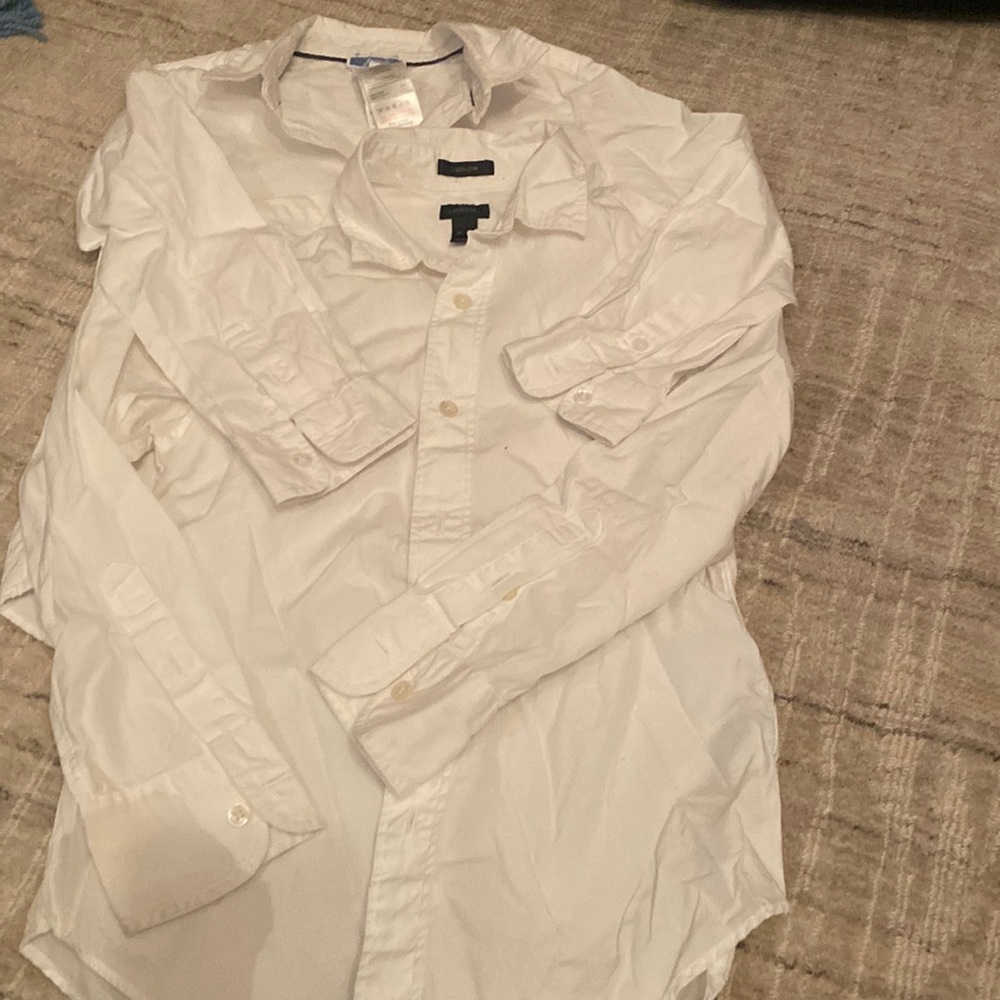 Bundle of size 6 boys white dress shirts - Jacadi and Ludlow by Crewcuts.
